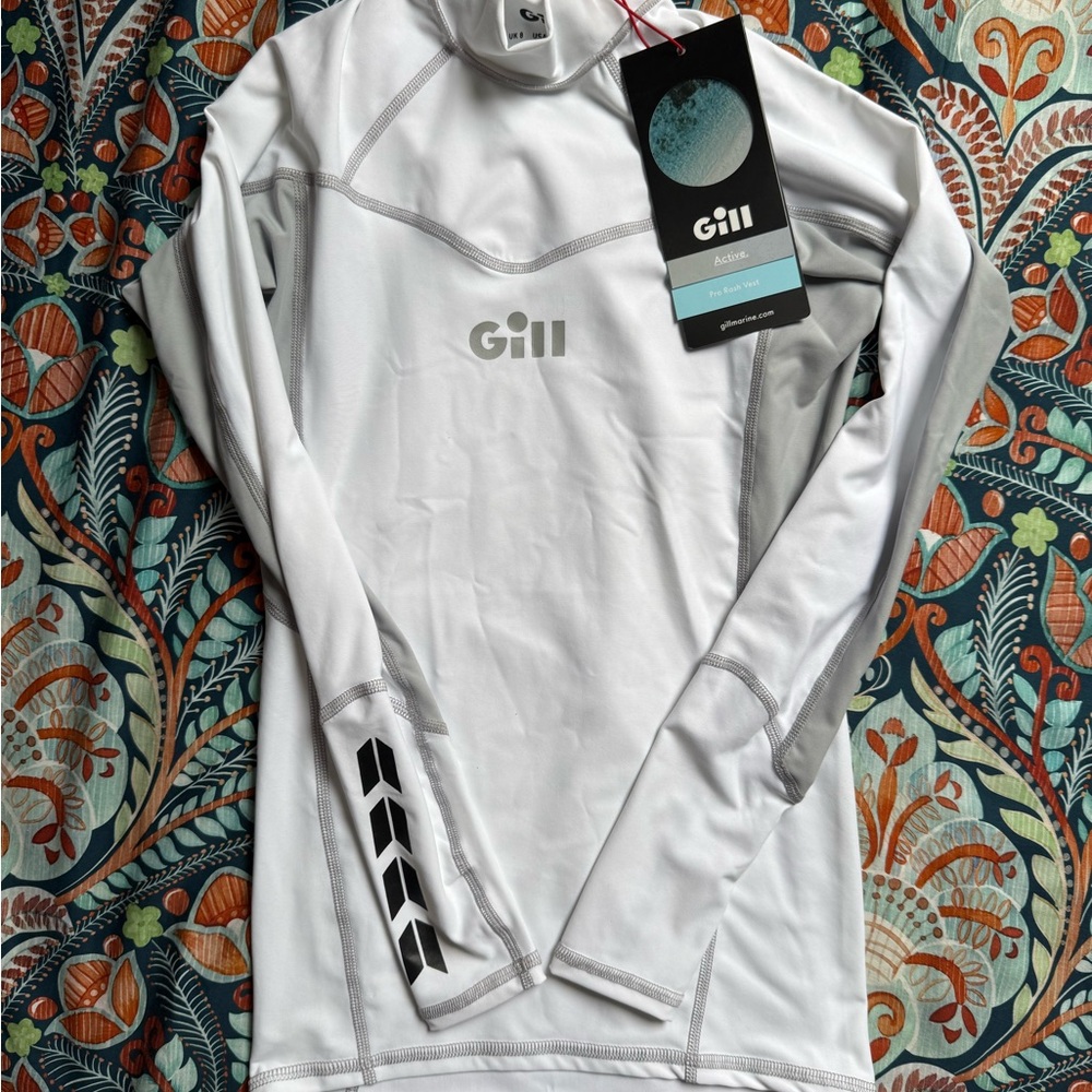 Gill White and Gray Long Sleeve Top